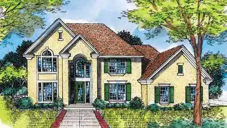image of colonial house plan 1233